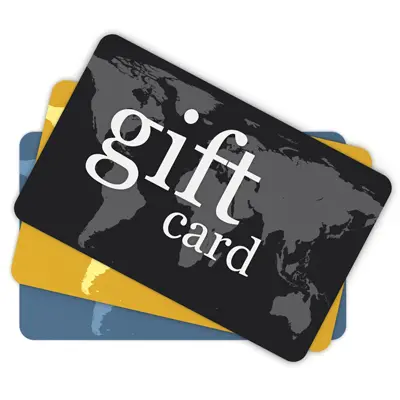 A picture of some gift cards.