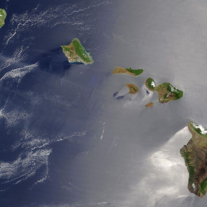 A satellite image of hawaii.